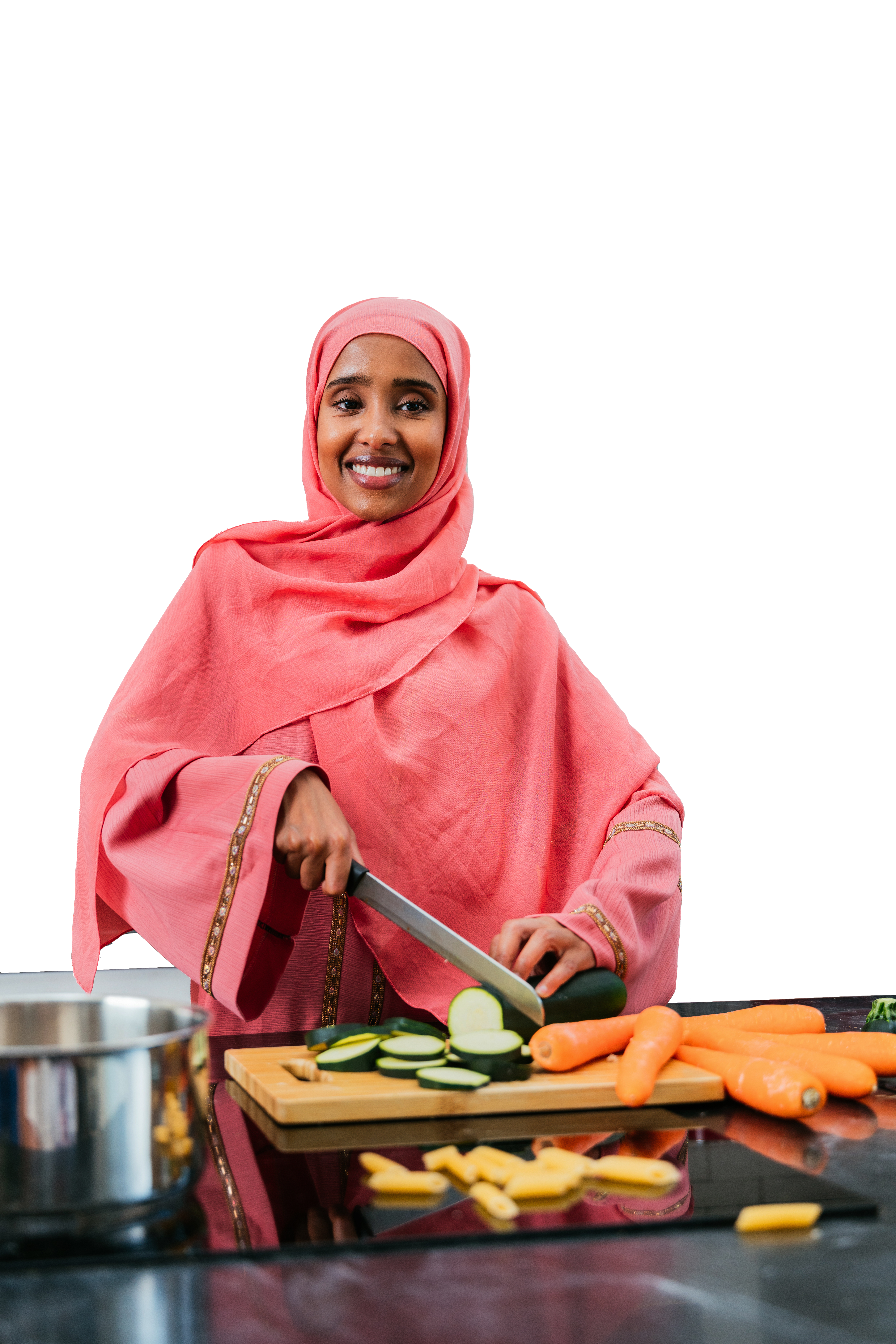A halal customer cooking with fresh ingredients from Bundle Halal